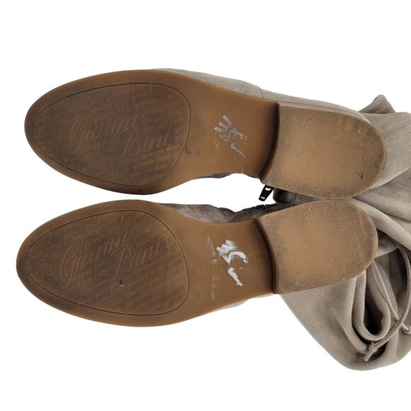 Women's Over the Knee Boots Light Tan Suede Microfiber Gianni Bini Size 6.5 M - Picture 10 of 12